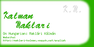 kalman maklari business card