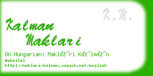 kalman maklari business card